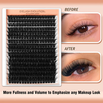 100D Cluster Lash Extensions DIY Kit Volumised Single Cluster Lashes Soft Reusable Individual Lash Extension Set for Full Thick Dramatic Lash Look Thick Style