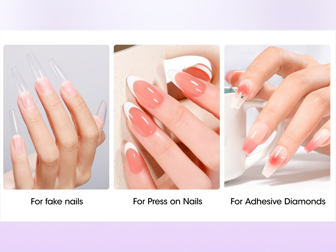 Solid Nail Glue Gel Kit with Mini LED Nail Lamp 8g UV Gel Glue for Acrylic Press On Nails Tips Rhinestones Long-Lasting 28+ Days Salon Home Manicure Gift