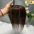 5X9 Real Human Hair Topper Wigs with Bangs for Women, Natural Black, Dark Brown, Straight Hair, Increase Hair Volume & Covering White Hair, Enhance Temperament, Suitable for Various Occasions