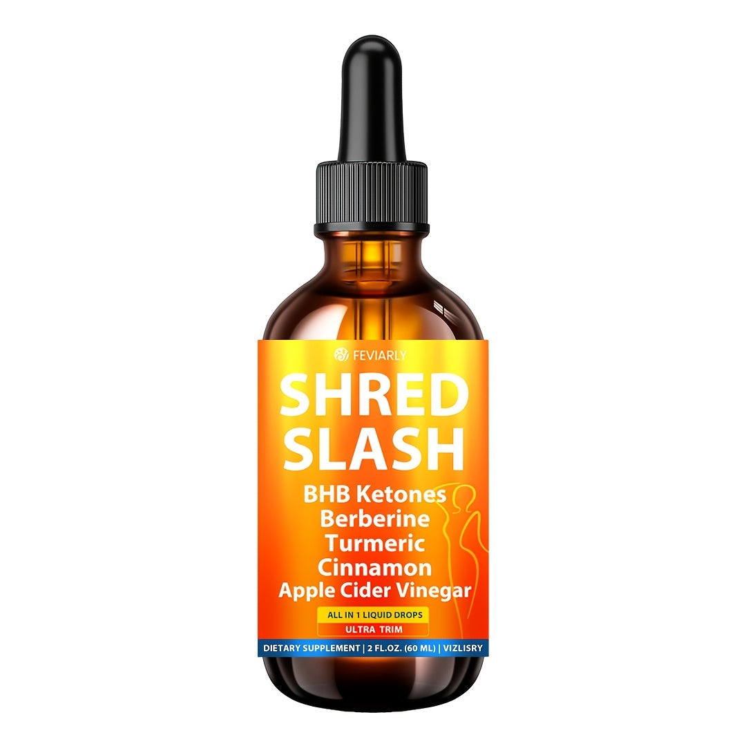 Lipo Slash 16-in-1 Liquid Drops, Natural Weight Goals for Women and Men, Supports Gut Health, Curb Cravings, Hunger Balance, BHB Ketones, Berberine, Turmeric, Cinnamon, Apple Cider Vinegar, Probiotics, Orange Flavor, Activate Level Up