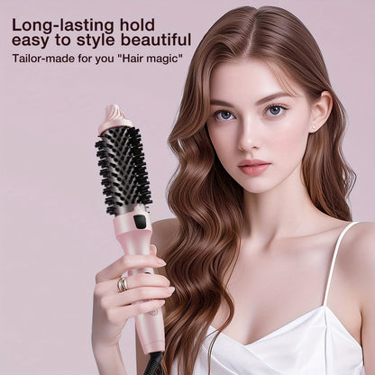 Thermal Air Brush 2-in-1 Straightener & Curler – Blowout Brush with Negative Ion Technology, Frizz-Free Temp Control, Lightweight Travel Hair Styling Tool for Women