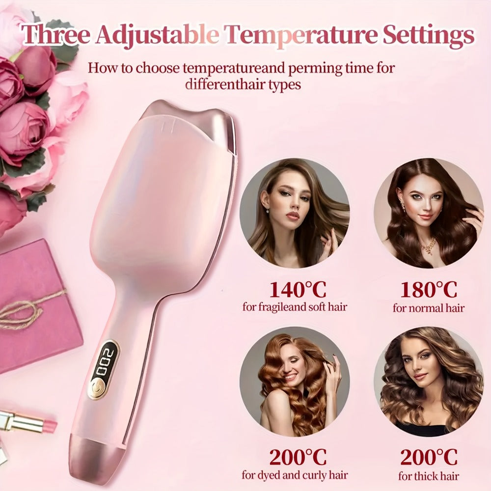 Curling Iron 32mm Negative Ion Mini Portable —1 3-Heat Settings, Fast Heating, Anti-Scald Design for Women — Cat Ears Curler Gift for Mother's Day, Birthday & Christmas