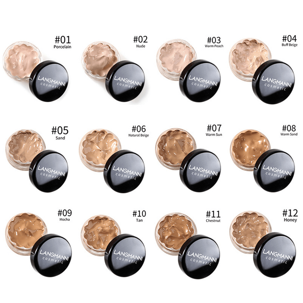 3pcs/set Longwear& Easy to Apply Cream Concealer Foundation, Waterproof Contour Makeup. Corrects Dark Circles Red Marks Eye Bags Freckle