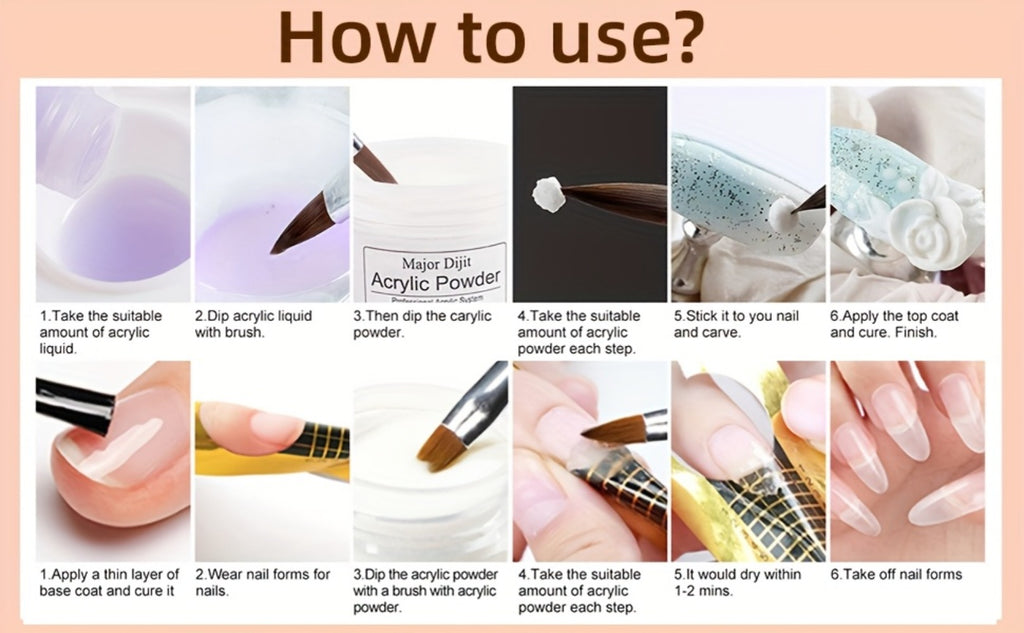 Full Nail Acrylic Nail Kit with Drill & Light Suitable for Beginners - Complete Starter Set with, Nail Glue/, - System for - Nail Extensions, Professional Manicure/Pedicure Tools for DIY Nail Care