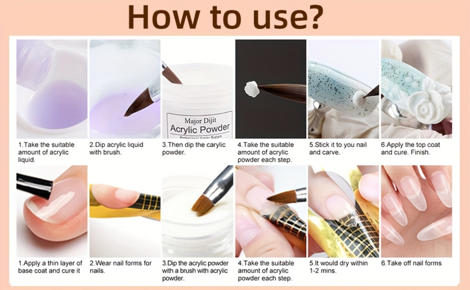 Full Nail Acrylic Nail Kit with Drill & Light Suitable for Beginners - Complete Starter Set with, Nail Glue/, - System for - Nail Extensions, Professional Manicure/Pedicure Tools for DIY Nail Care