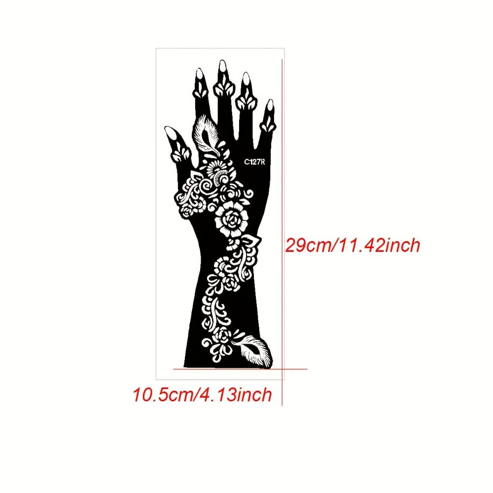 Set of 8 Temporary Tattoo Stencils Featuring Vintage Ramadan Designs, Perfect for Brides, Valentine'S Day, New Year Celebrations, And Body Art