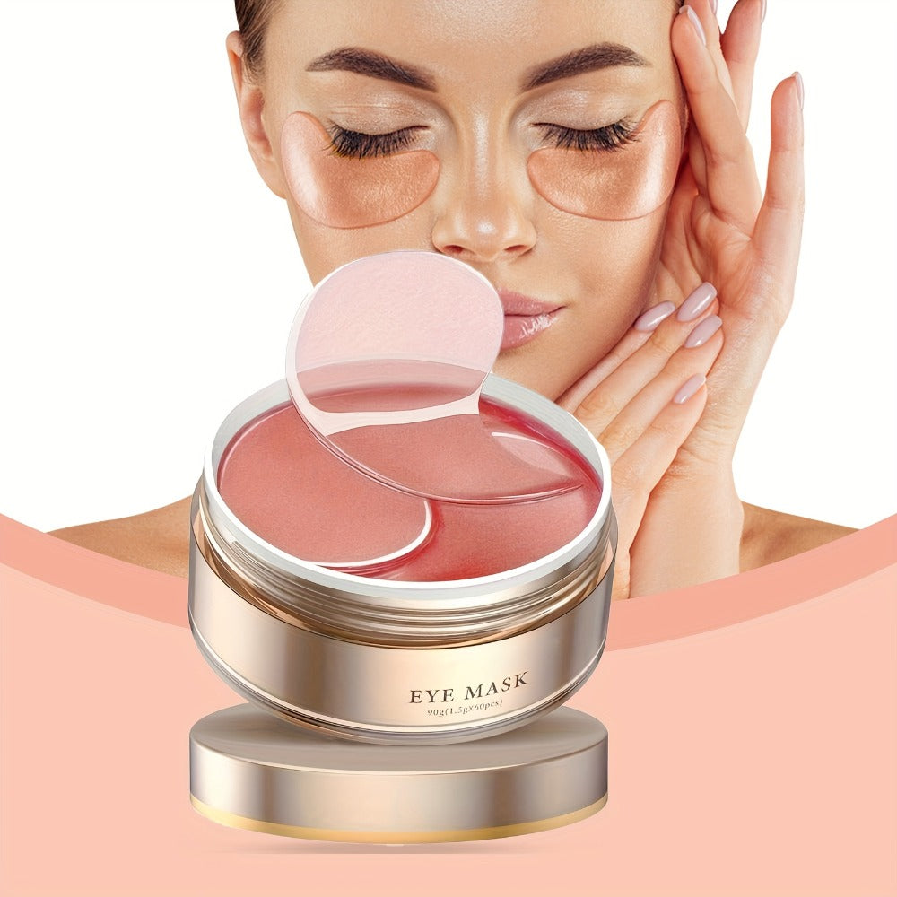 60pcs/120pcs Caffeine Eye Mask Containing Hyaluronic Acid And Collagen, Containing Glycerin, Collagen, Hyaluronic Acid, Nourishing Eye Skin, Long-lasting Moisturizing, Suitable for All Light Beige Types, Hypoallergenic, Holiday Surprise Gift
