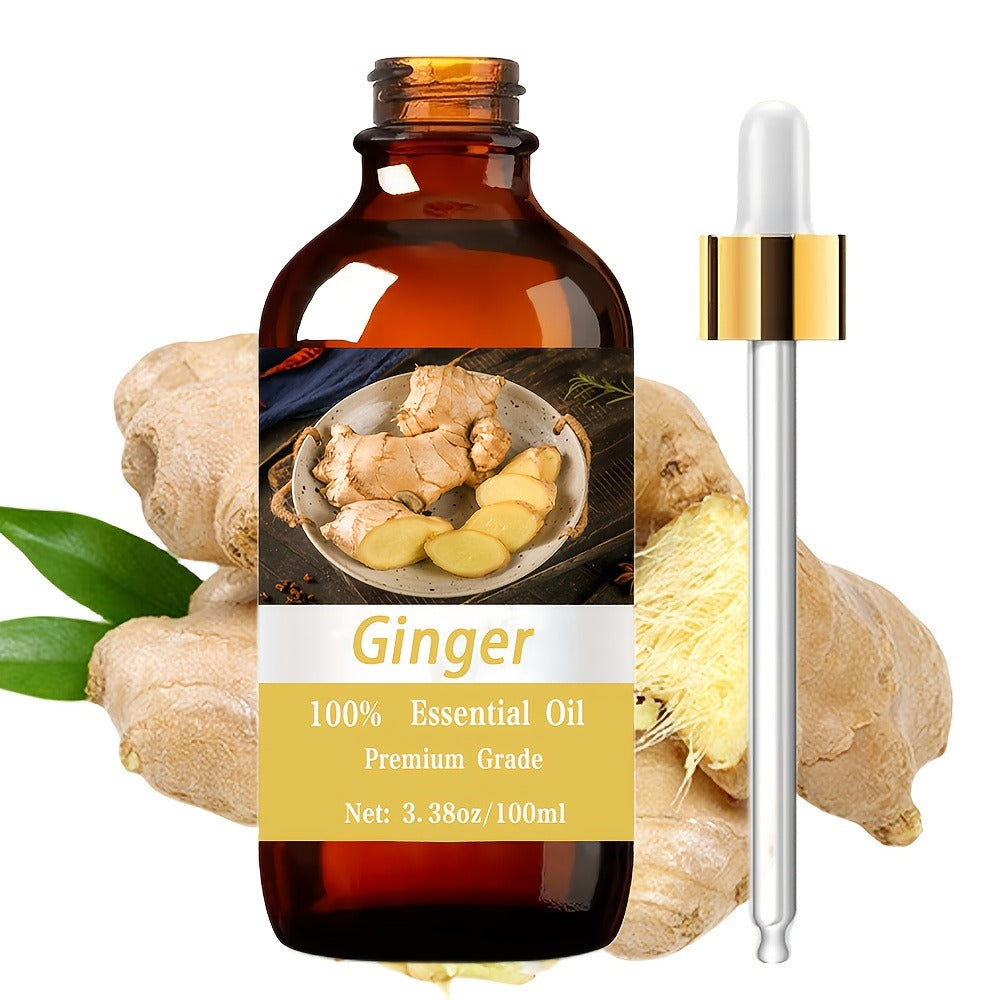 Ginger Essential Oil, 3.38Oz, for Hair And Skin Care, Massage, Moisturizing Massage Essential Oil for Men And Women, Meditation Gift, Perfect Christmas Gift