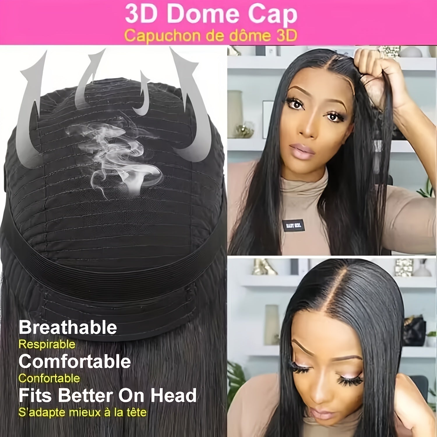Pre Cut Glueless Wigs Real Human Hair Put on And Go Bone Straight Human Hair Wigs for Women Pre Plucked 6X4.5 Ready to Wear Instantly Without Glue 3 Seconds to Wear Glueless Wig 200 Density Transparent Lace Front Human Hair Wigs Halloween Costume
