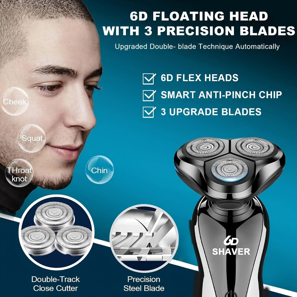 Father's Day Gift for Men, Electric Shavers Cordless Rechargeable Face Beard Nose Hair Trimmer 3-in-1 Kit Make Up, Ideal Gift for Father, Boyfriend, Brother