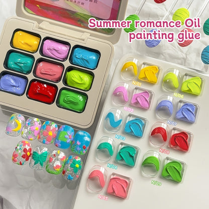 UV Gel Nail Polish Set 9 Colors | Dopamine Summer High-Saturation Gradient Nail Gel | Semi Permanent Soak Off Nail Art Kit for Salon & DIY Manicure | Gift for Women