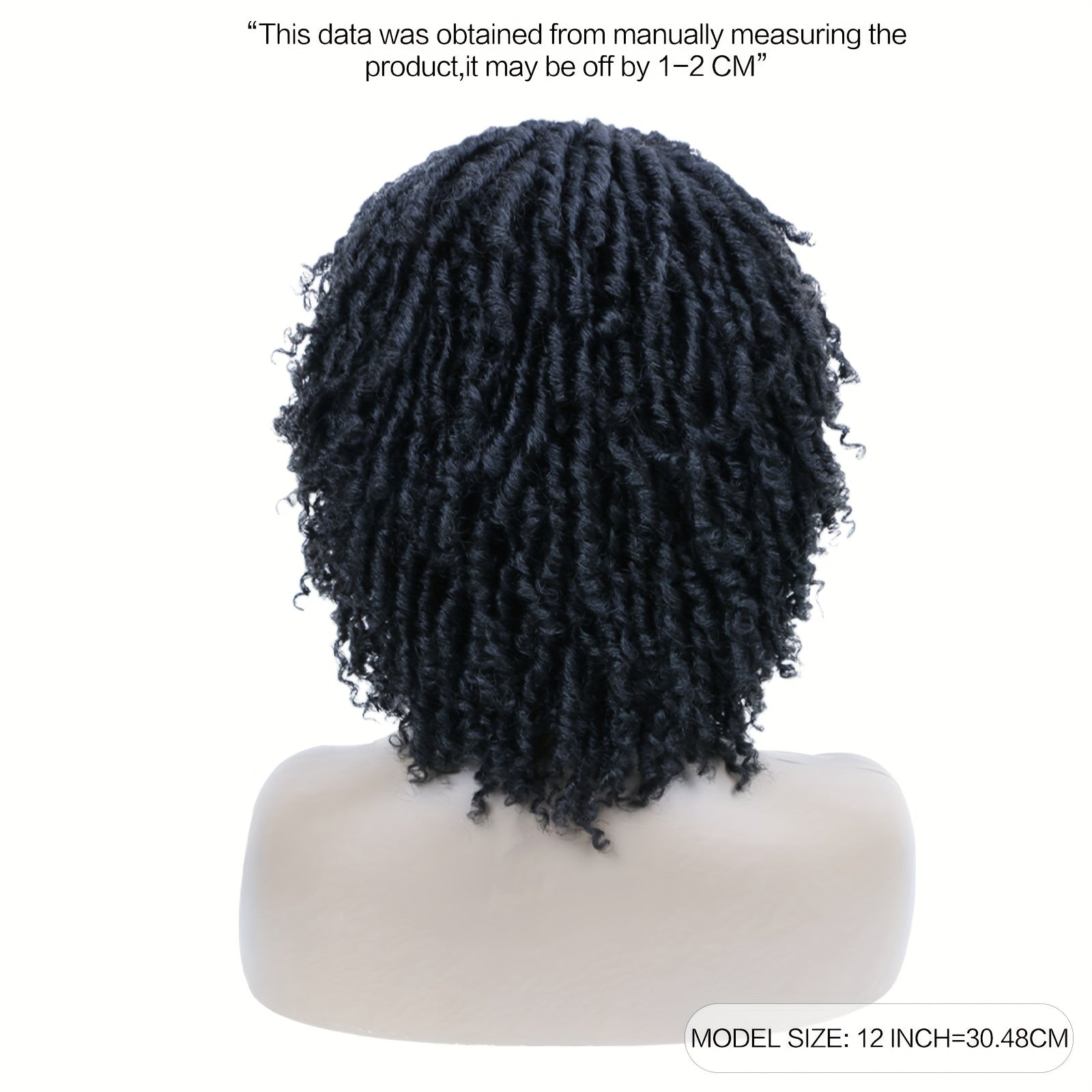 Dreadlock Braided Wigs with Headband Synthetic Goddess Faux Locs Hair Wig with Curly Ends Freetress Twist Crochet Hair Wigs for And Men Wigs Heat Resistant Fiber for Daily Party Use(1B, Dreadlock Wig)
