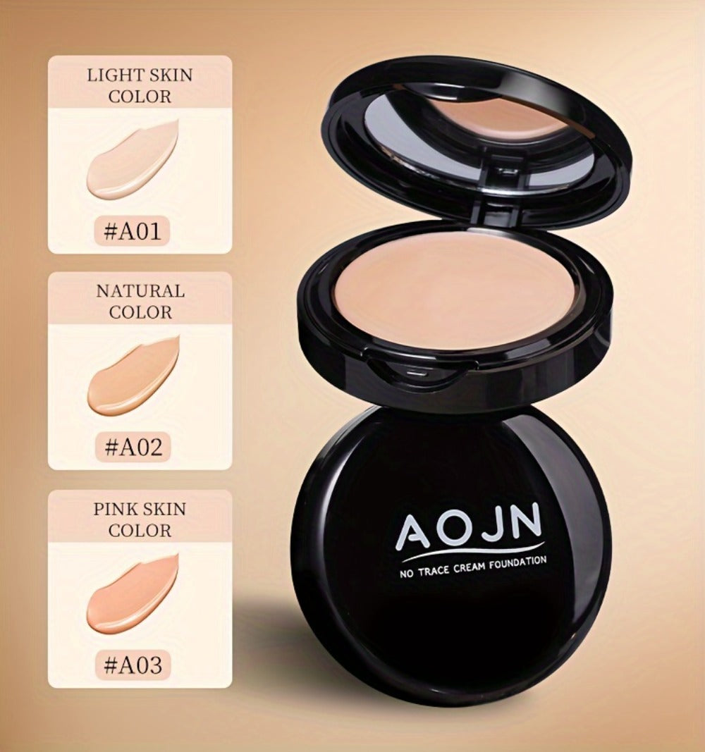 Oil Control Foundation Powder 3 Shades - 24H Full Coverage Waterproof Matte Finish Concealing Pressed Powder for Oily Combination Skin Blemish Pore Minimizing