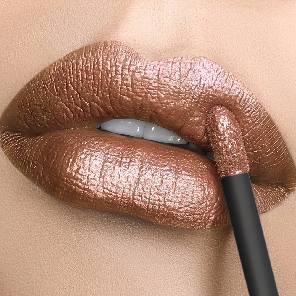 2025 new metallic gloss lip gloss,metallic lipstick，lip plumper， high gloss long-lasting non stick cup, portable party date style, daily glossy makeup, perfect gift choice for womendaily fri regalo  lip balm maquillaje para mujer halloween Christmas