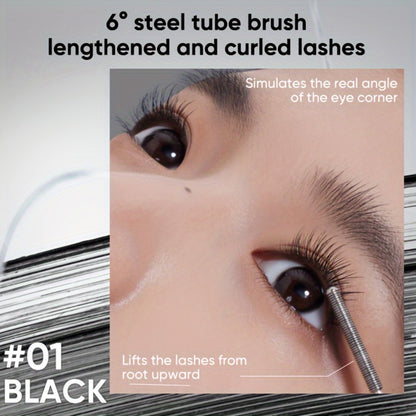 3D Curling Mascara — Volumizing, Waterproof & Smudge-Proof Eyelash Wand, Long-Lasting Nourishing Formula, Suitable for All Eye Types, Korean Makeup Style, Black & Brown, Curling & Precision Design