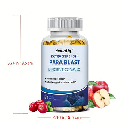 Parasite Cleanse Supplement with Black Walnut Wormwood & Cranberry – Gut Health & Holistic Detox Support | PARA BLAST 120 Capsules (Optional 1/3 Bottles)