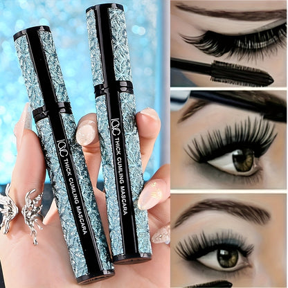 Mascara 4D Fiber Volumizing Lengthening Waterproof 3-Pack, Thick Curling Long-Lasting Black Mascara for Dramatic Lash Depth and Charm