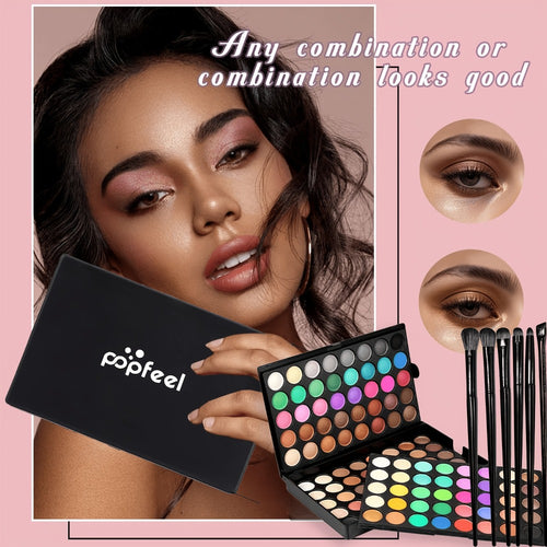 Eyeshadow Palette 120 Colors with 6 Makeup Brushes – Shimmer & Matte Multi-Color Eye Shadow Set for Stage Makeup, Cosplay, Party & Daily Glam Looks