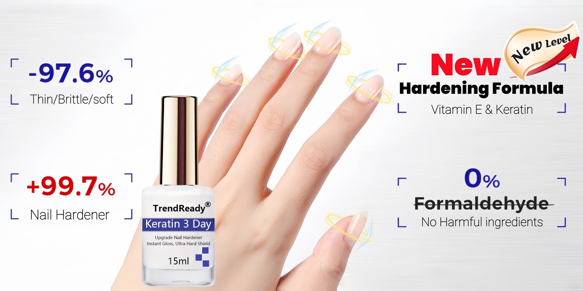 2PCS 0.51oz Nail Hardener | White Nail Hardener Extra Strong For Weak Nails | Long Lasting & Fast Drying Nail Polish For Weak Splitting Break | Manicure Essentials, Nail Care, Smoothes Nails | Halloween Gift, Christmas Gift, Nail Oil