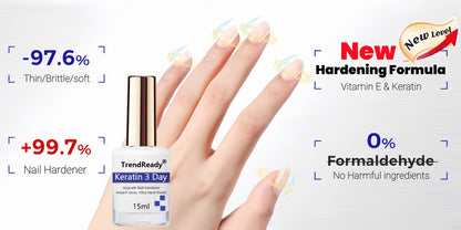 Nail Hardener for Weak & Splitting Nails | Extra Strong White Nail Hardener 2-Pack, Long Lasting Fast Drying Formula with Vitamin E — Manicure Essentials for Nail Care & Strengthening