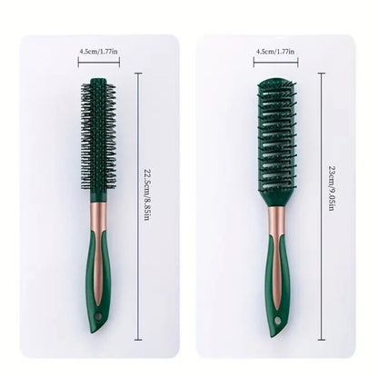 Hair Comb Set 5 Piece — Cushion Brush, Curling Comb, Detangling Comb, Anti-Static Comb & Scalp Massage Comb for Women, Smooth Hair Care Styling Kit