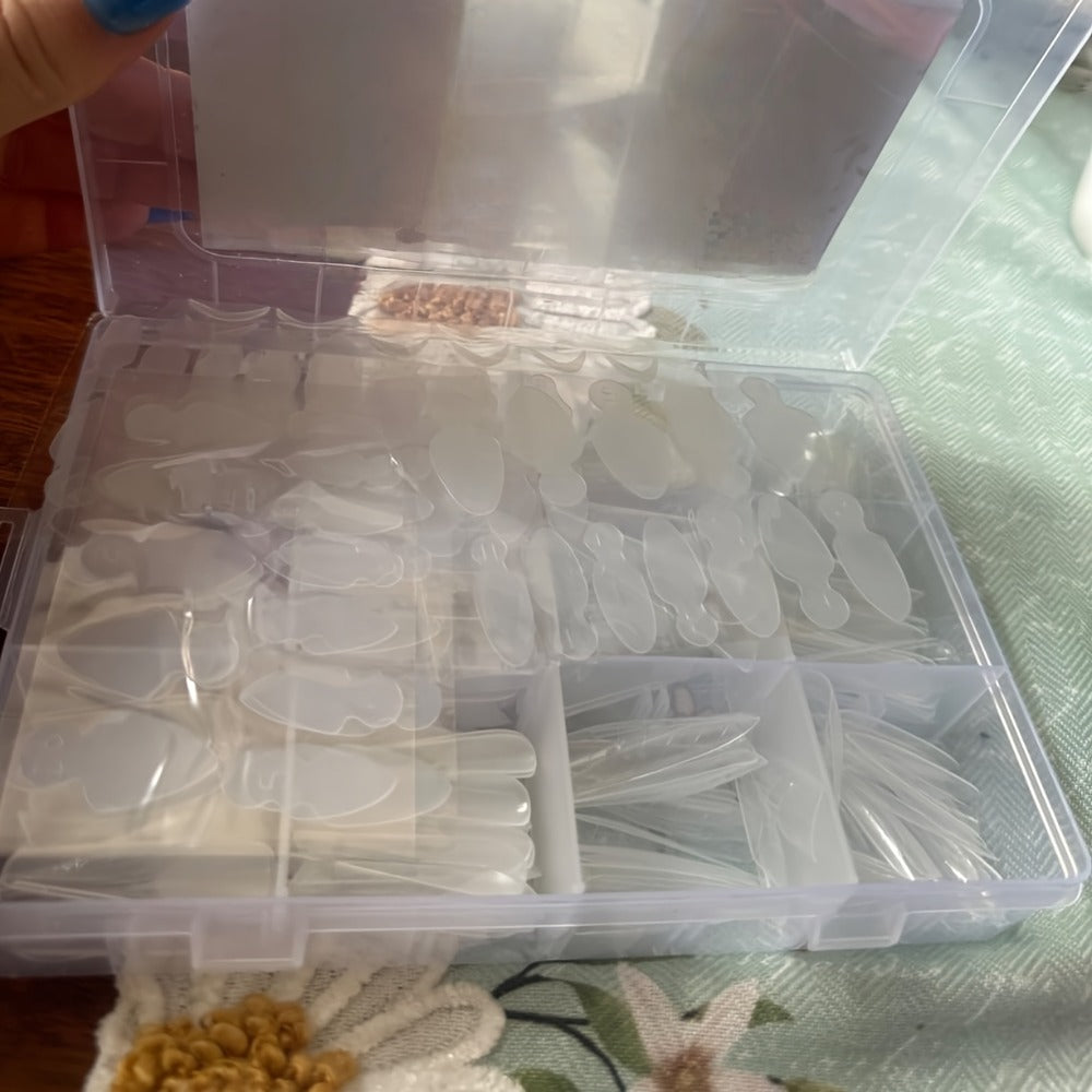 EBANKU Dual Form Kit, 192pcs Poly Gel Forms For French Nails, 96pcs Reusable Pads, 5pcs Clips, Brush Pen, Files Buffer, Extension Kit For Beginner