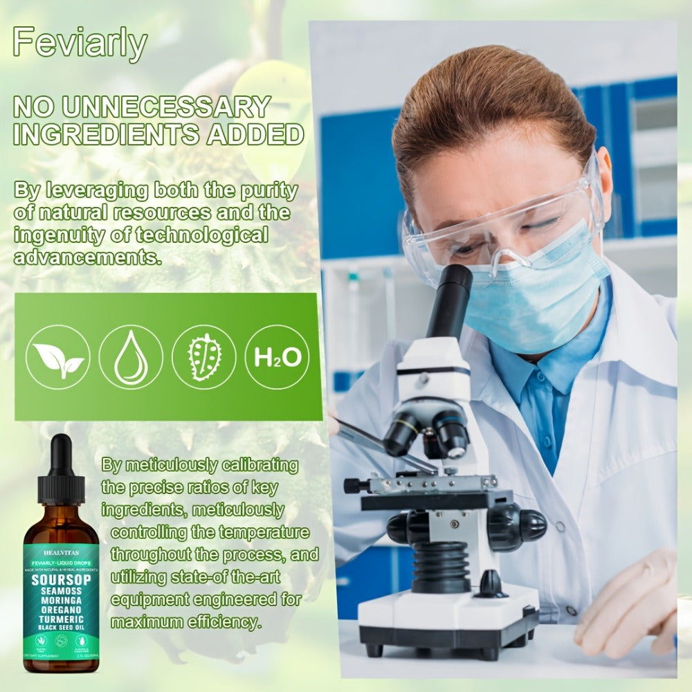 [Herbal Extracts For Health] Soursop Bitters Liquid Drops, Soursop Bitters, 10 In 1 With Sea Moss, Oregano, Ashwagandha, Moringa, Turmeric, Black Seed Oil | Herbal Extracts For Overall Health | Highly Absorbable Natural Formula