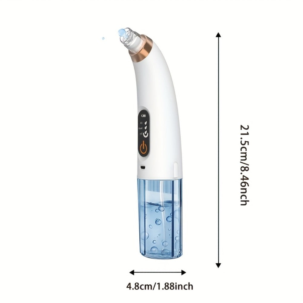 Rechargeable Blackhead Remover & Pore Cleanser Kit - USB Charging, Ergonomic Design with 3 Intensity Settings, Includes Multiple Nozzle Attachments, Ideal Skincare Gift for Enthusiasts