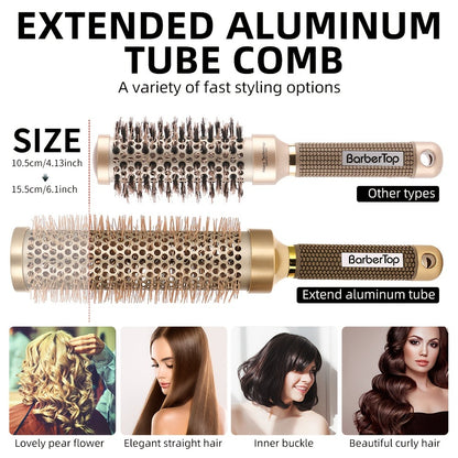 Round Hair Brush Nano Ceramic Ion Professional – Heat Resistant Styling Roller Comb for Voluminous Bangs, Wavy Curls & Blow Dry – 4 Sizes: 25mm, 32mm, 45mm, 53mm