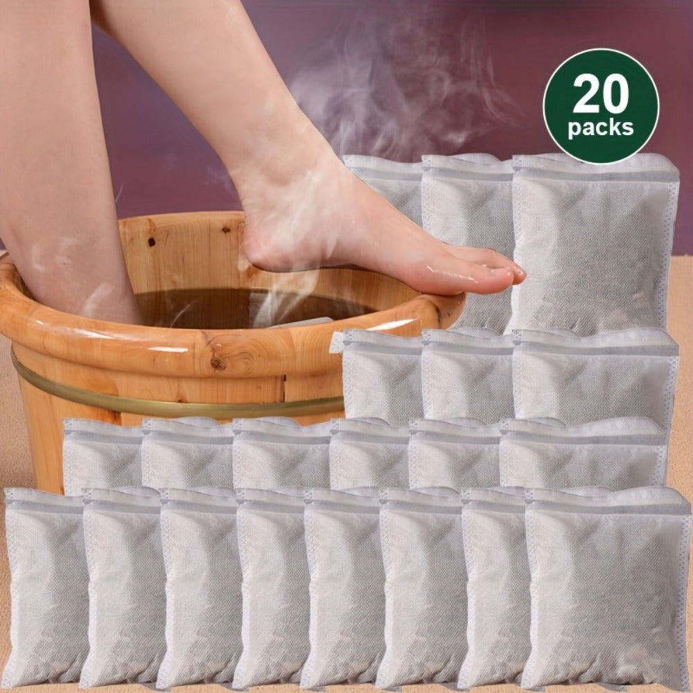 Herbal Conditioning Foot Bath Package, 20 Packages Of Independent Packaging, Containing Motherwort And Other 12 Herbal Ingredients, Foot Bath Health, Warm The Whole Body, Available In All Seasons, Suitable For Cold Hands And Feet, Stay Up Late People