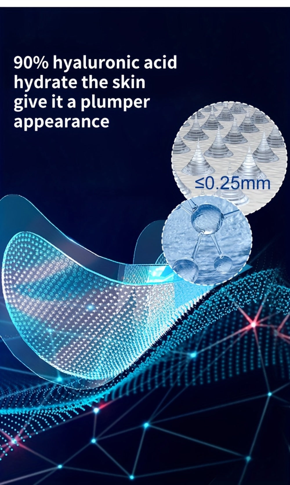 ECEG 3 Boxes Dissolving Microcrystal Patches for Under Eye And Nasolabial Fold, Hydrating Hyaluronic Acid Face Mask, Can Be Used Overnight, 2 Pairs/Box, Totally 6 Pairs, Microneedle Length: 0.25mm