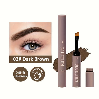 Eyebrow Pencil Double-Ended Waterproof Long-Lasting - Micro Precision Brow Definer with Spoolie Brush Smooth Durable Formula for All Skin Types Dark Brown