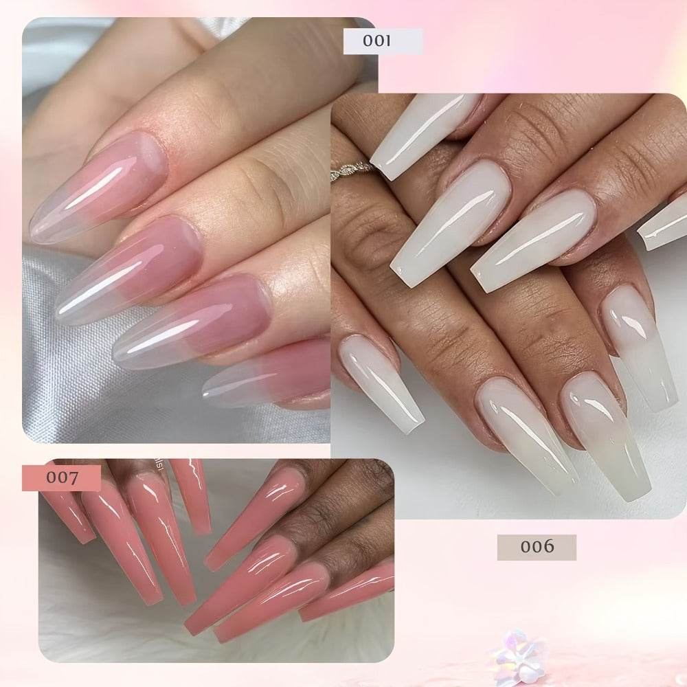 Polymer Gel Nail Extension Kit - 6 Colors with Nail Art Additions, Starter Kit, Mini Light, Use at Home, Including Nail Gel And More, USB Powered, Gel Nail Supplies, Easy to Operate, Slip Solution for Beginners