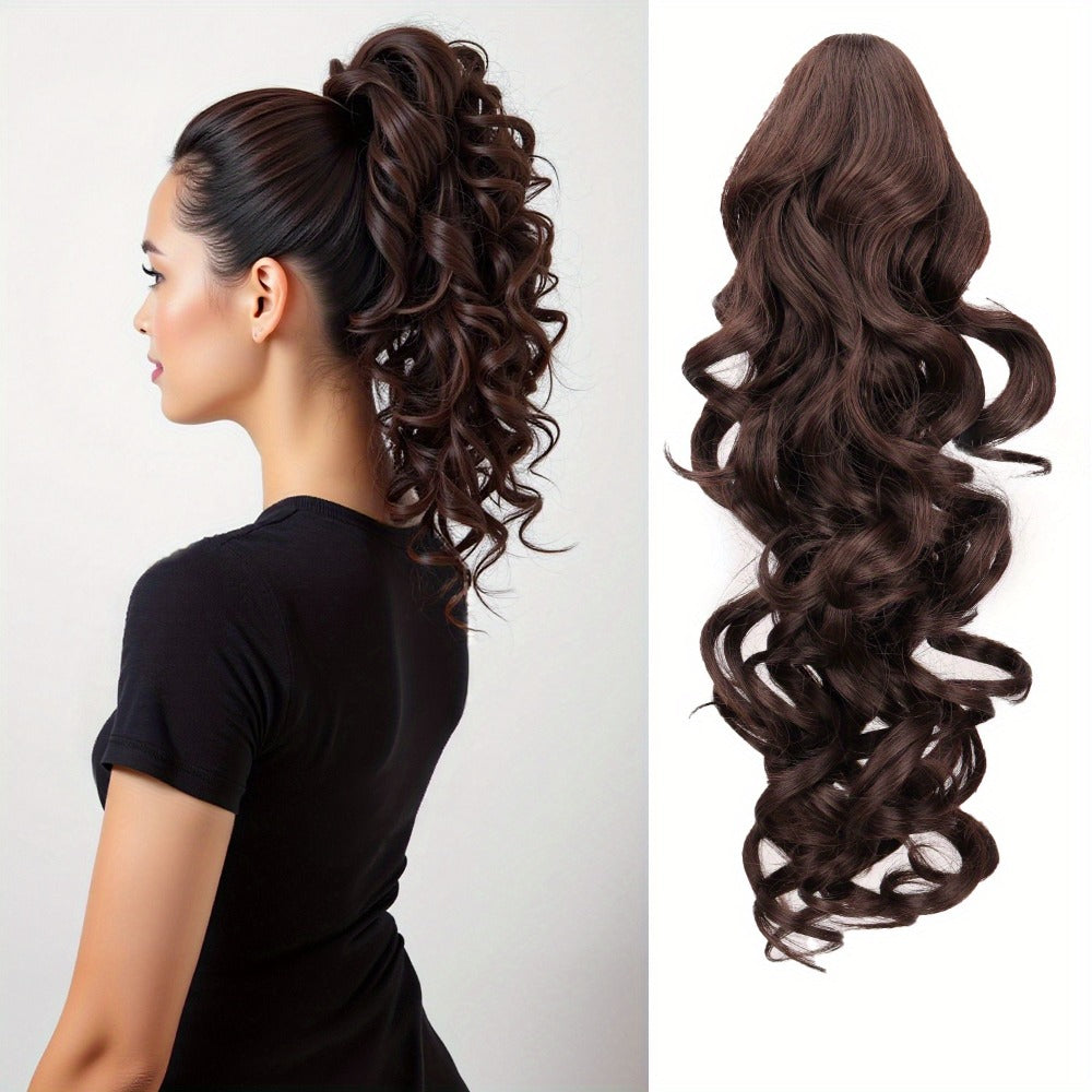 Afro Kinky Curly Ponytail Extension Claw Clip Synthetic Heat Resistant Volume Boosting Hair Piece for Women Daily Wear Special Occasions Multi Color 16 Inch