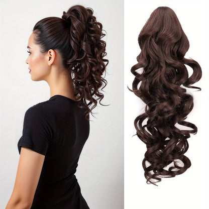 Afro Kinky Curly Ponytail Extension Claw Clip Synthetic Heat Resistant Volume Boosting Hair Piece for Women Daily Wear Special Occasions Multi Color 16 Inch