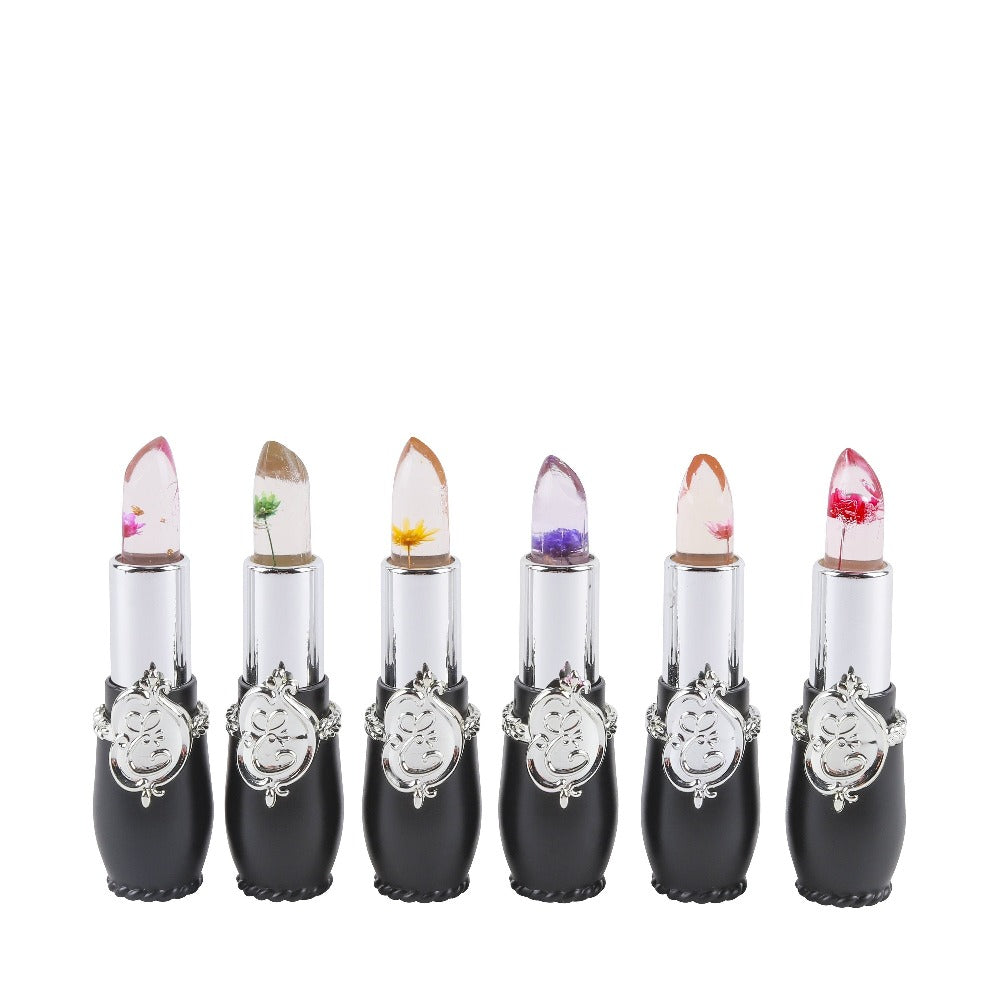 Flower Jelly Lipstick Set 6pcs Color Changing Lip Balm Thermostat Moisturizing Long Lasting Peach Flavor Lip Care Gift for Women