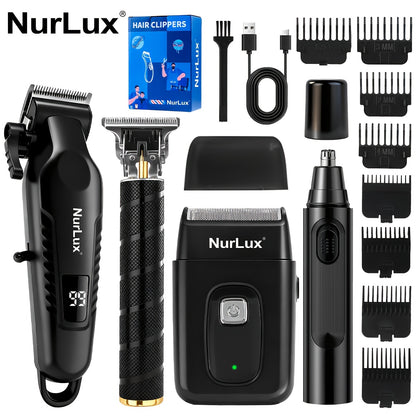 Electric Grooming Kit for Men — Hair Clipper, Electric Shaver, Beard Trimmer & Nose Hair Trimmer Set, Gradient Design, 1/2/4-Piece Options, Gift for Husband, Boyfriend & Dad