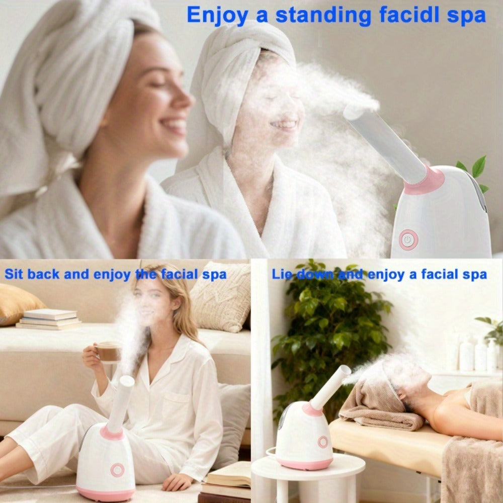 Facial Steamer Spa, Nano Ionic Facial Steamer for Deep Cleansing And Unclogging Pores, Warm Mist Humidifier Vaporizer for Facial Home Sauna SPA, Cleansing And Moisturizing Skin, Perfect Gift for Halloween, Christmas