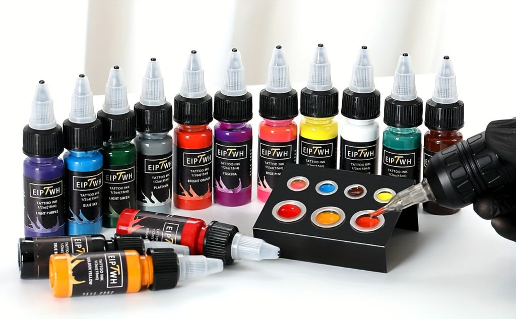 EIPTWH 14 Color Tattoo Ink Collection, 1/20Z15M// Bottle, Bright And Vivid Tattoo Ink Supplies FWTI14-15