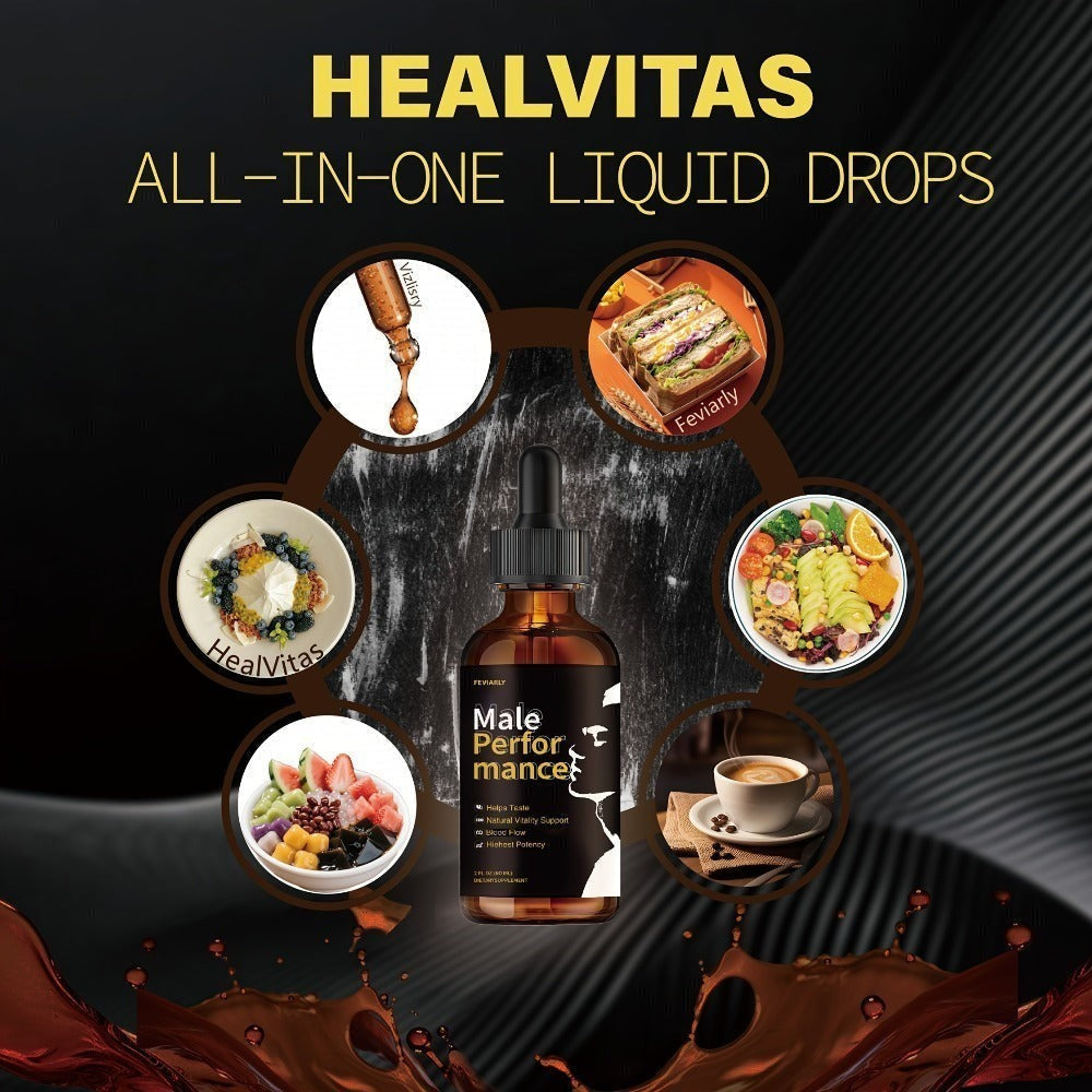 Men's PerforMance Drops, Clean Formula, No Chemical Additives, Circulatory Support, with Shila, Black Maca, Longiack Root And L-Arginine, Vitality And Wellness, Herbal Extract, Gentle And Non-irritating, Rock Stiff.