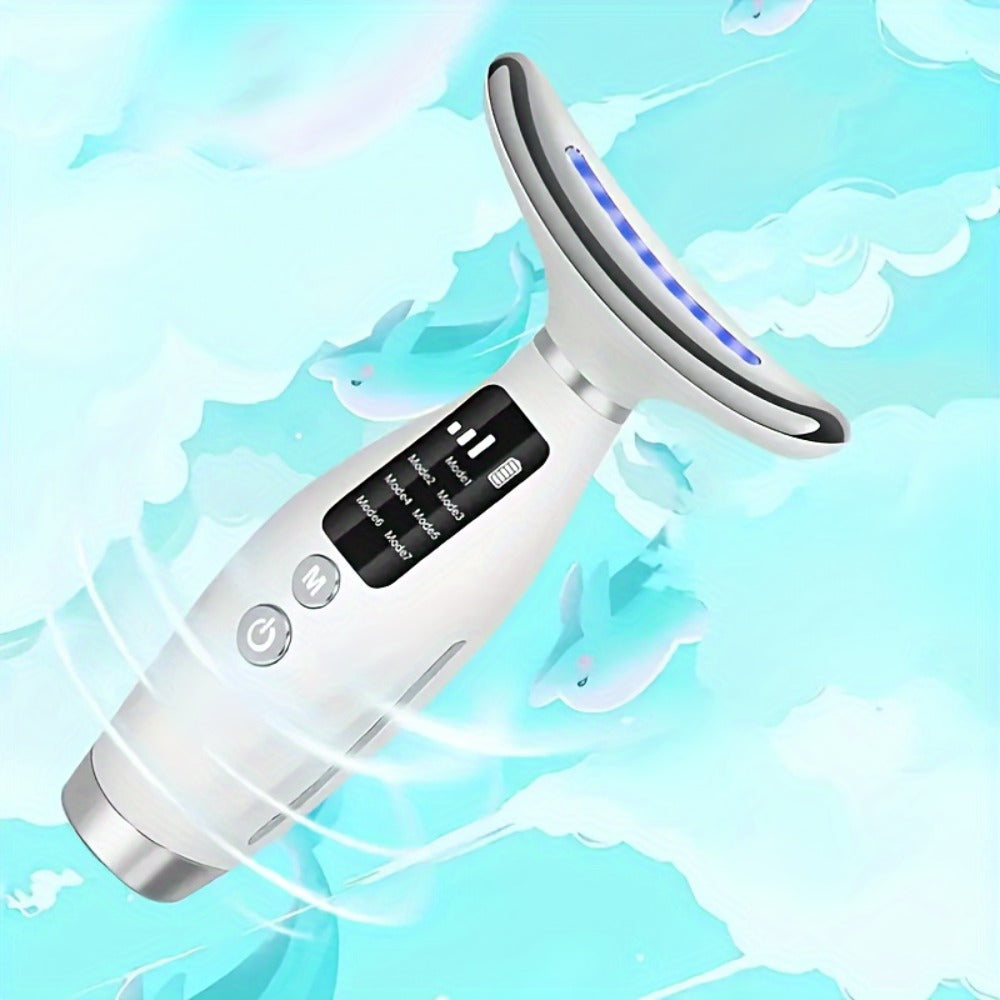 A Rechargeable Beauty Device for The Face And Neck with 7 Massage Modes, Making It The Perfect Gift for Women And Girls. Gift for Mom on Mother's Day