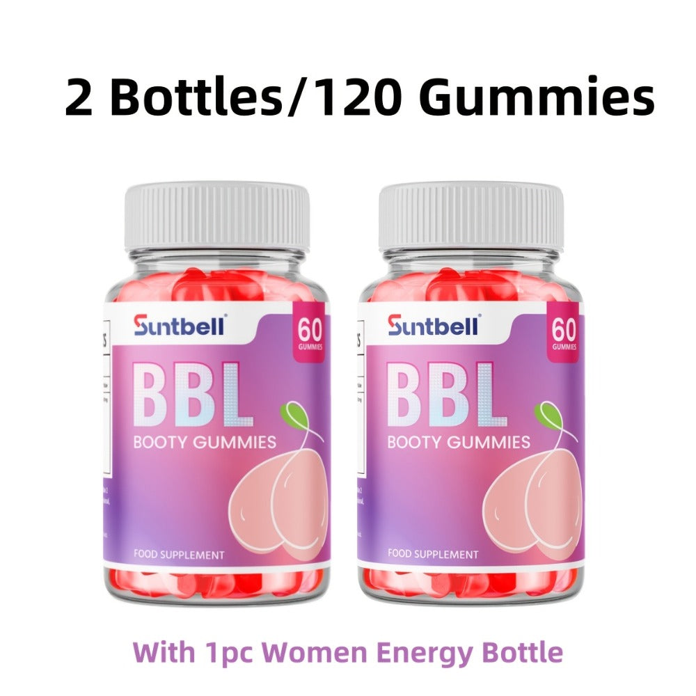 BBL Booty Gummies With Saw Palmetto And Wild Yam, Support Natural Curves, Peach Shape Hips And Feminine Silhouette, Plant-Based Formula For A Fuller, Rounder Look