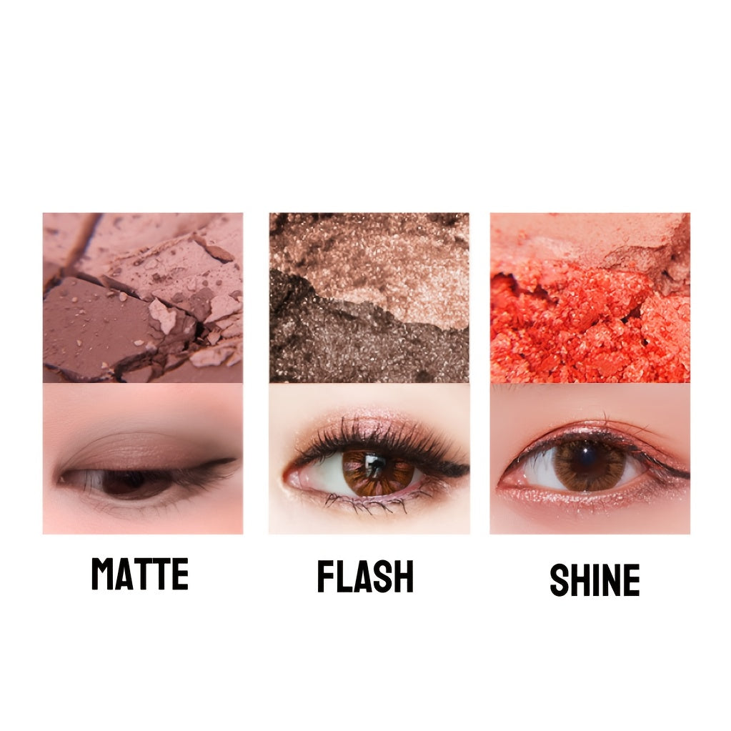 10-color Luxury Shimmer Eyeshadow Palette With Brush And Mirror, Matte And Pearlescent Eyeshadow Palette, Long-lasting And Easy-to-apply Eyeshadow, Create Gorgeous Looks For Music Festivals, Easter, And Queuing