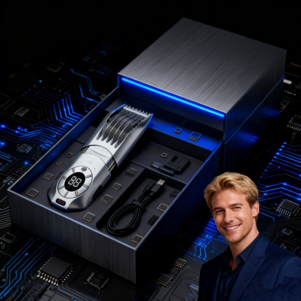 Men's Electric Hair Clipper Set/Professional Beauty And Hairdressing Set/Rechargeable Hair Clipper, Hair Carving Integrated, 5 Modes, Electric Clipper And Beard Trimmer, Hair Clipper Tool, LED Display Hair Clipper, Father's Day And Men's Day Gift