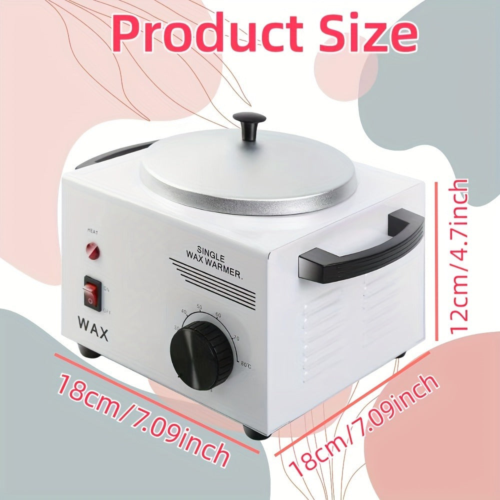 Wax Heater Warmer Electric Hot Facial Skin Hair Removal Pot SPA Tool Salon Adjustable Temperature Single-Wax Warmer(US)