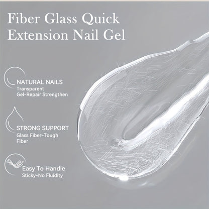 Fiberglass Construction Gel Nail Polish 3pcs - Clear Fiber Glass Gel for Nail Extension & Broken Nail Repair, UV LED Soak-Off Builder Gel Varnish