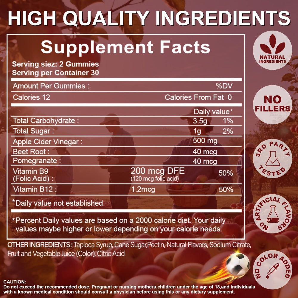 Buy 2 Get 1 Free-Keto ACV Gummies [New And Improved] - Apple Cider Vinegar Recipe with Pomegranate Beet Juice Powder And B12, Vegan, Premium Apple Cider Vinegar Rich In Vitamins B And C - with Probiotic Jelly, Apple Cider Vinegar Gummy Bears