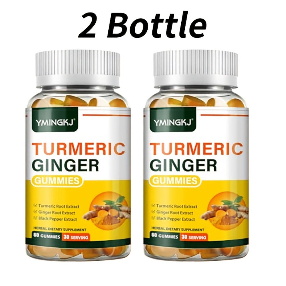 1 Bottle Containing 60pcs High Quality Turmeric Gummies It Contains High Quality Turmeric Black Pepper And Mint It Is A Turmeric Supplement with High Absorption Beneficial for Health