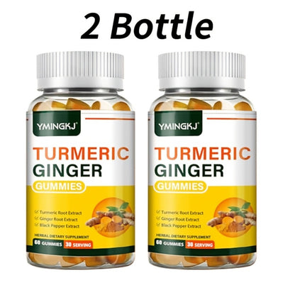 Turmeric Gummies with Black Pepper & Mint — High-Absorption Anti-Inflammatory Supplement | Joint, Immune & Digestive Health Support | Natural Curcumin Formula | 60 Gummies per Bottle