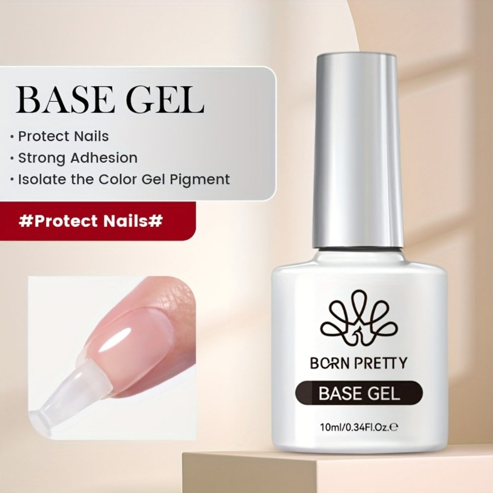 BORN PRETTY 4pcs/Set 0.34oz Super Top Coat And Base Gel Nail Polish for Gel Polish Nail Prep Dehydrator And Nail Primer Semi-permanent Varnish Nail Supplies
